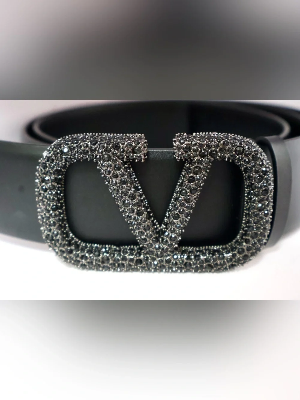 Valentino Black Crystal-Embellished V-Logo Sunglasses